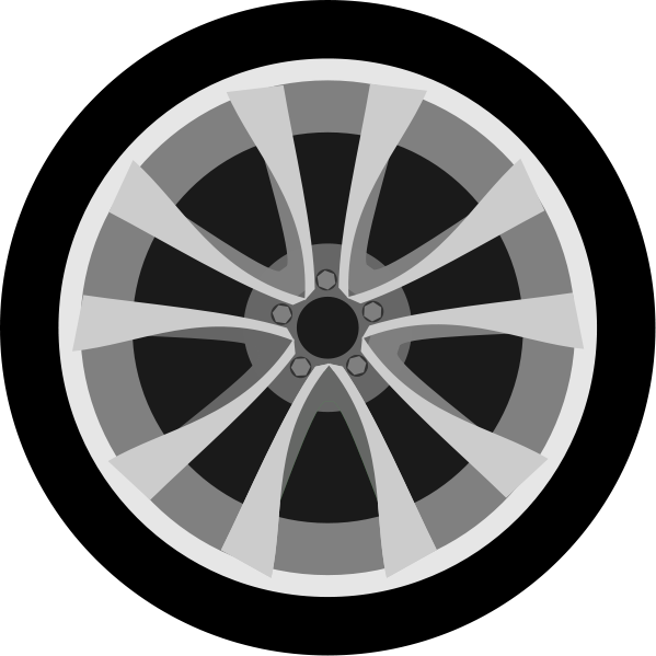 Black Car Wheel PNG-Datei