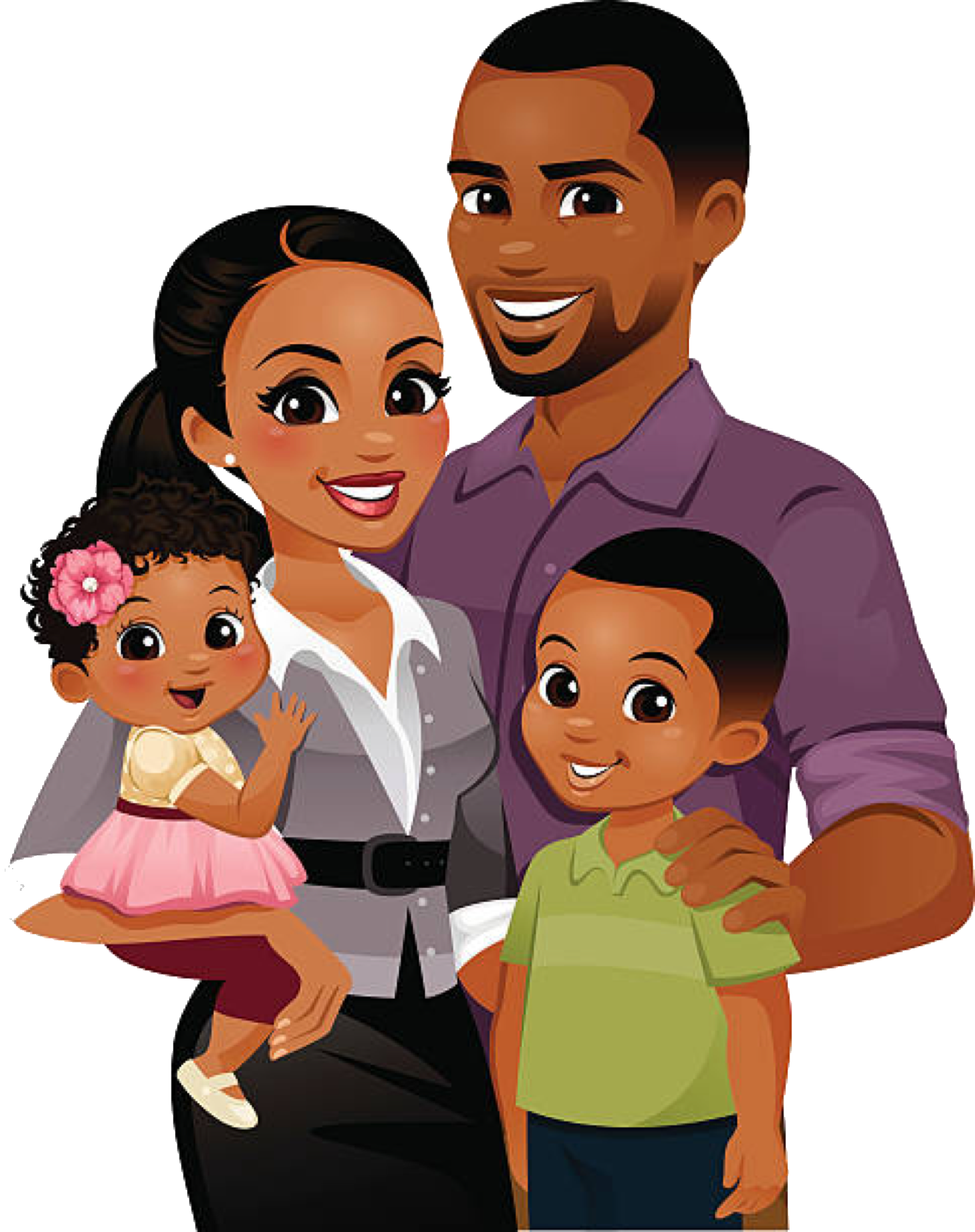 Black Family PNG PIC