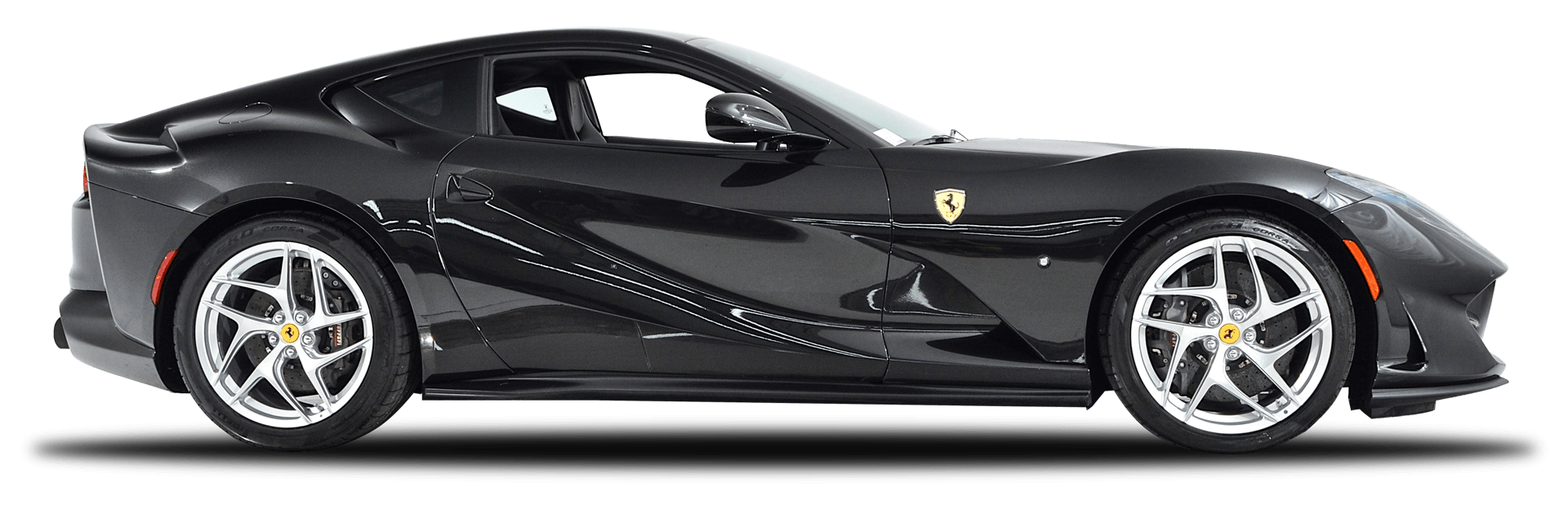 Black Ferrari side view PNG