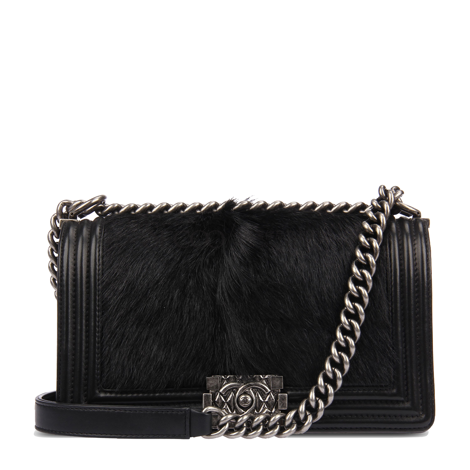 Black Handbag Fur Transparent PNG