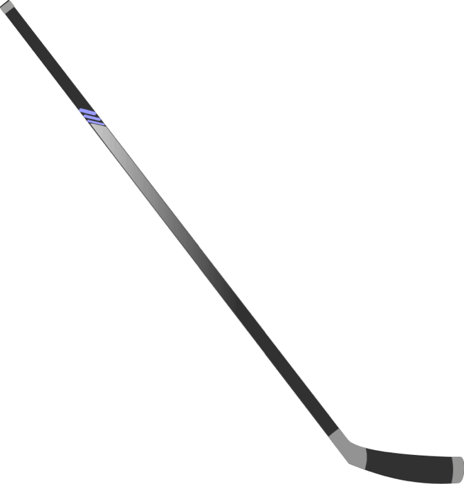 Clipart PNG de bâton de hockey noir