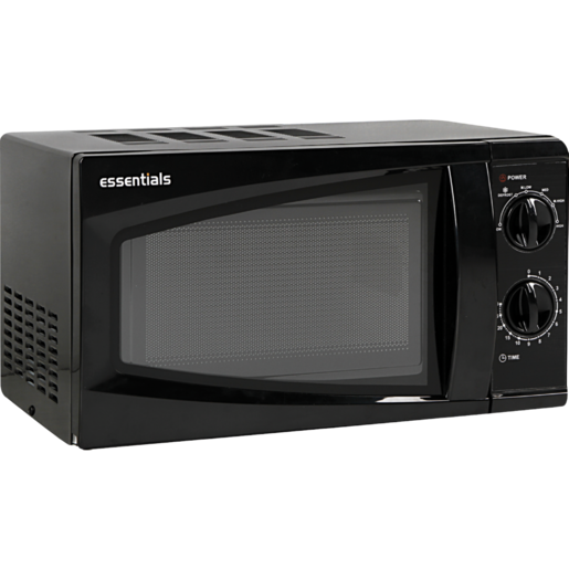 Oven microwave hitam esensial PNG