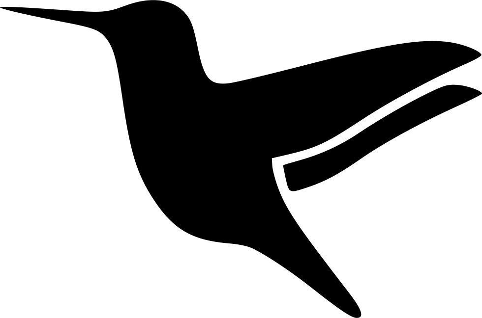 Silhouette nera Hummingbird PNG PIC