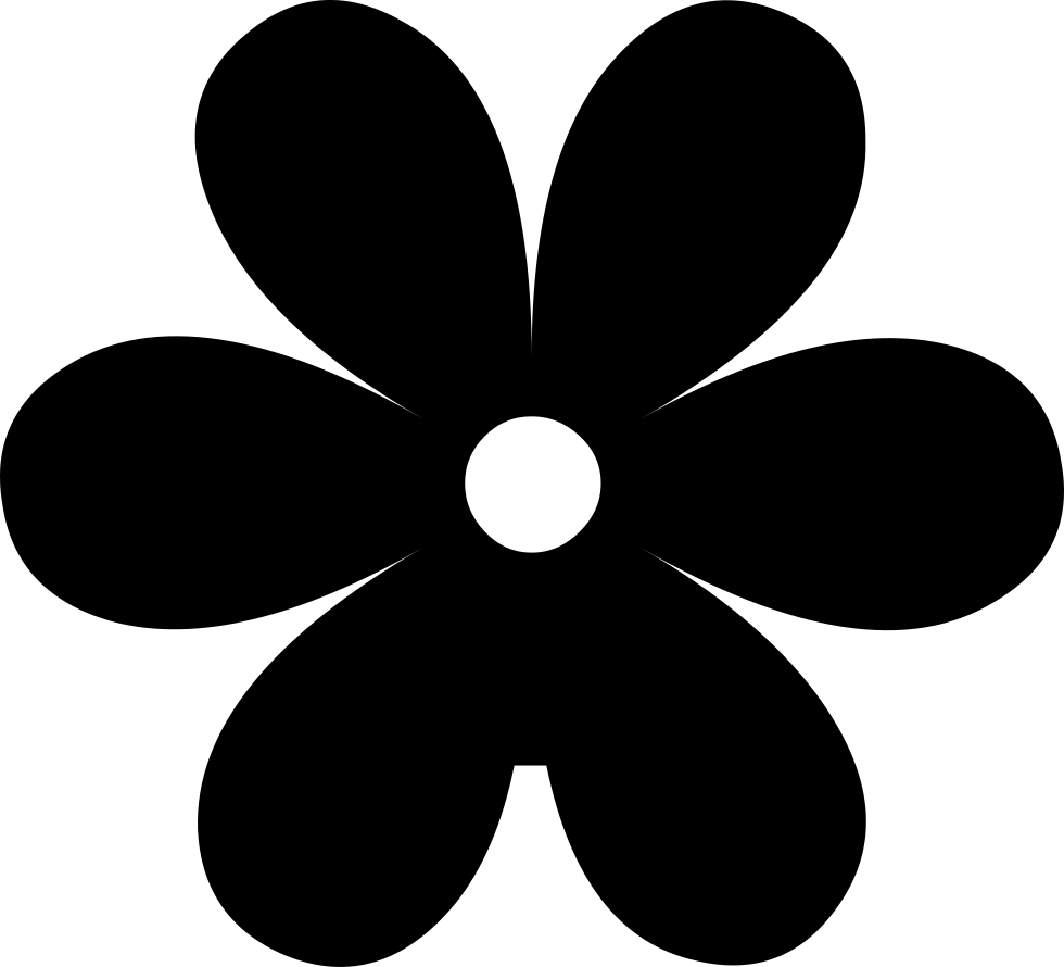 Черные одиночные цветы силуэт PNG