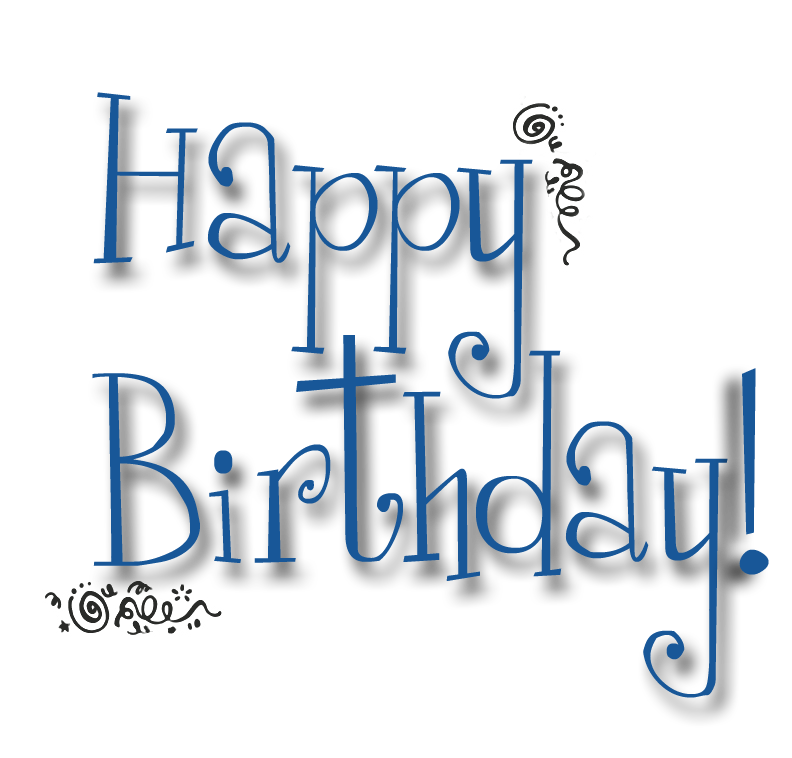 Blue Birthday Text PNG