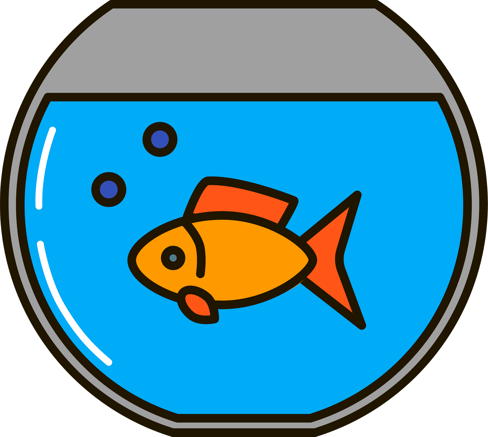 Mavi balık tankı vektör PNG