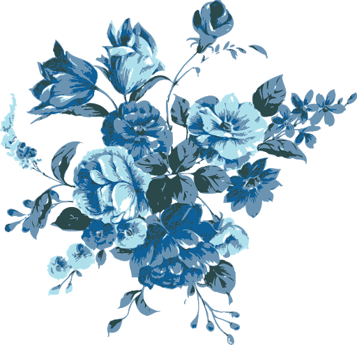 Синие цветы вектор PNG