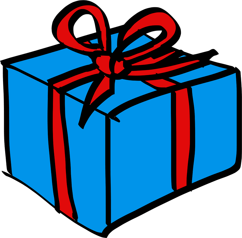 Blue Gift Clipart Vector PNG