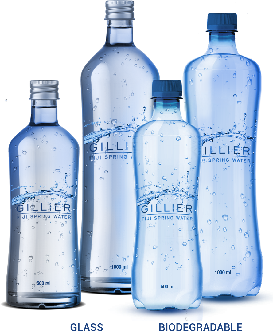 Синяя стеклянная бутылка воды PNG Фотографии