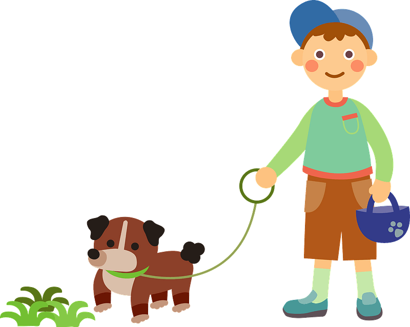 Boy And Dog PNG Transparent Image