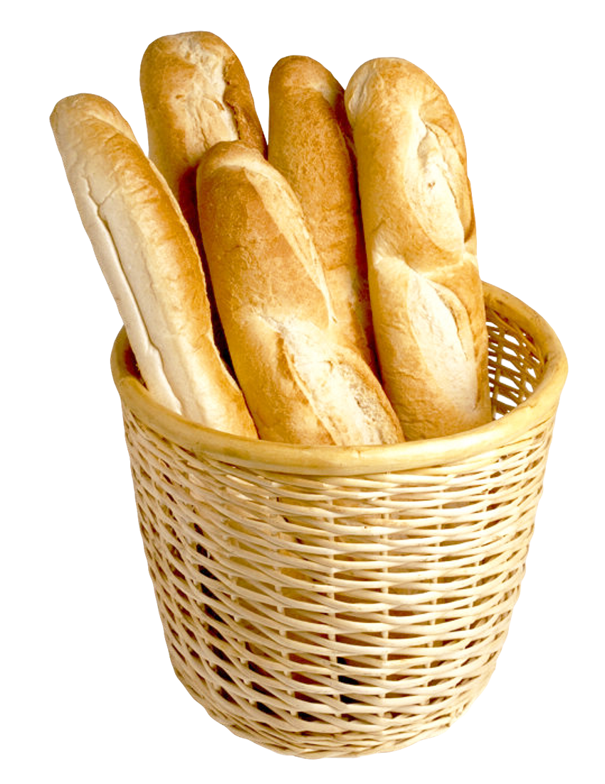 Bread Slices Wicker Basket PNG Image