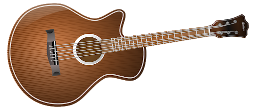 Gitar akustik vektor coklat PNG Transparan