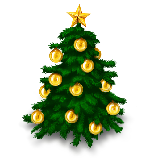 Christmas Dennenboom Golden Ornament PNG
