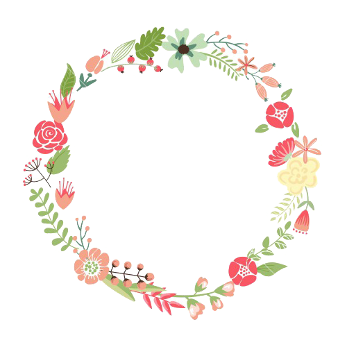 Circle Flower Frame Floral PNG