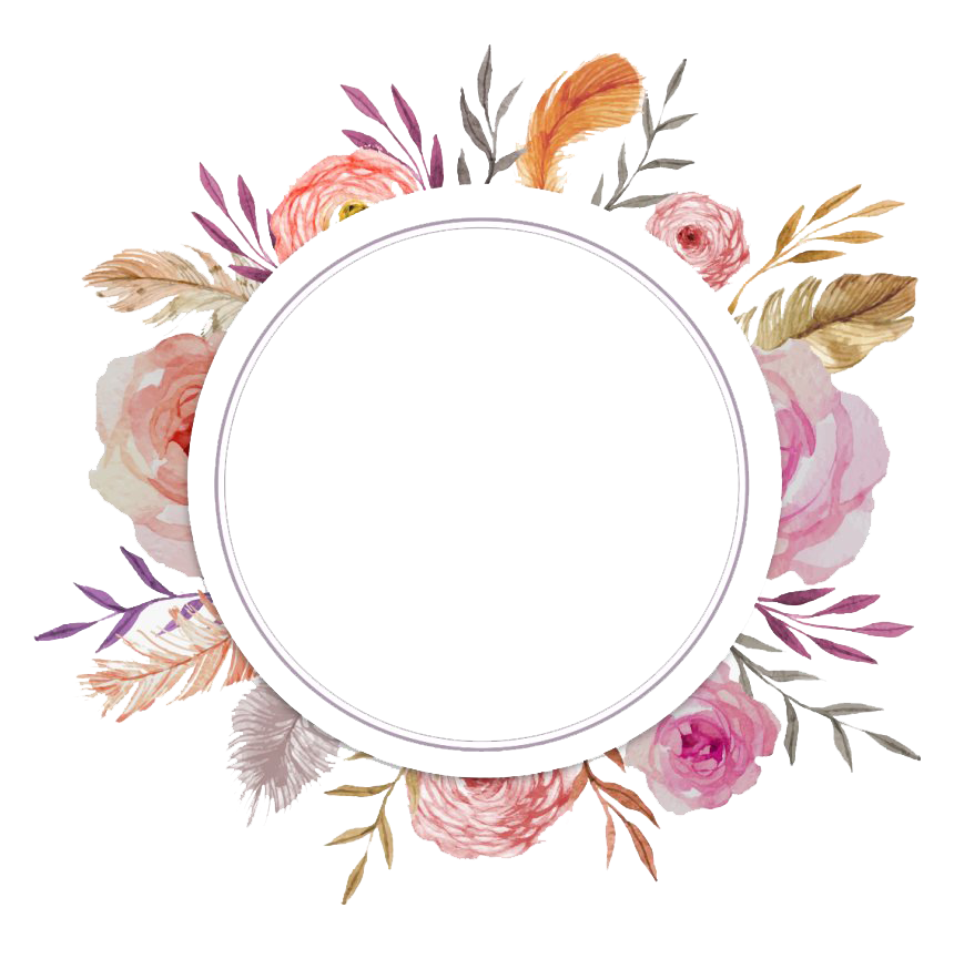 Cercle fleur cadre vecteur floral PNG