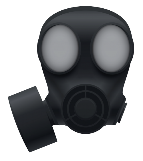 Clipart hitam masker gas keren PNG