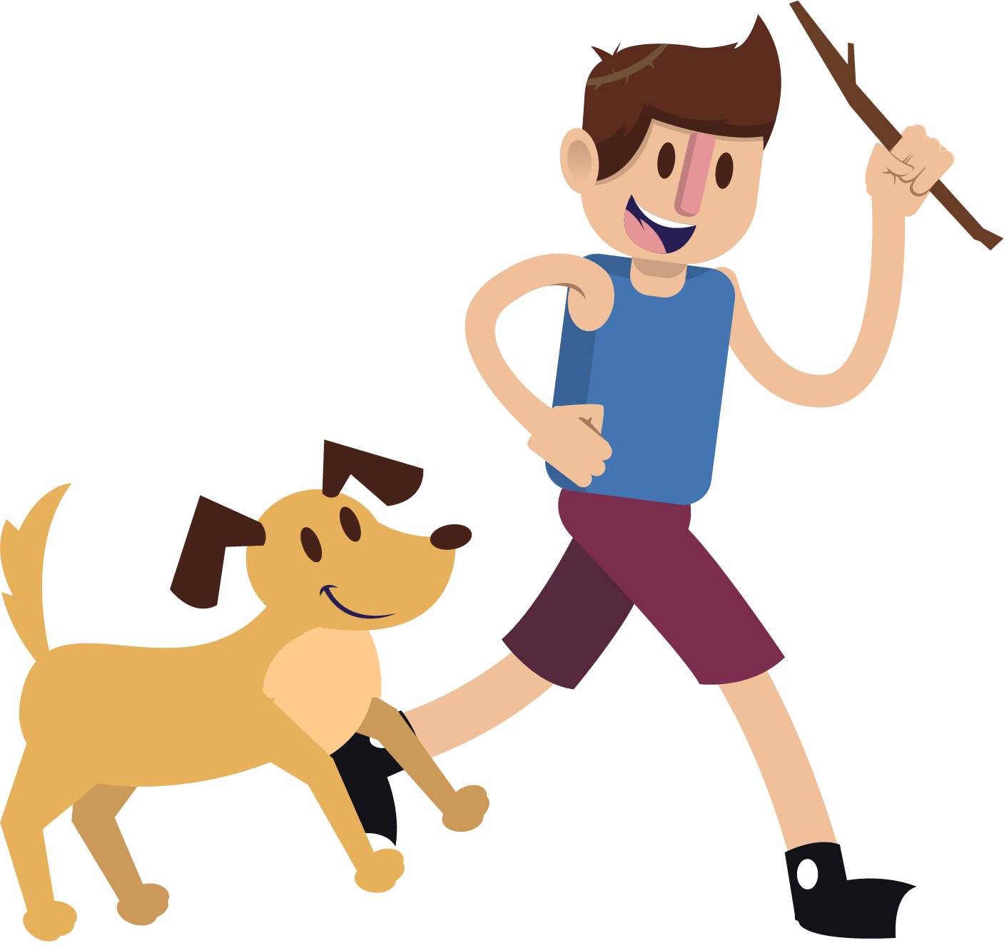 Clipart Boy And Dog PNG Clipart