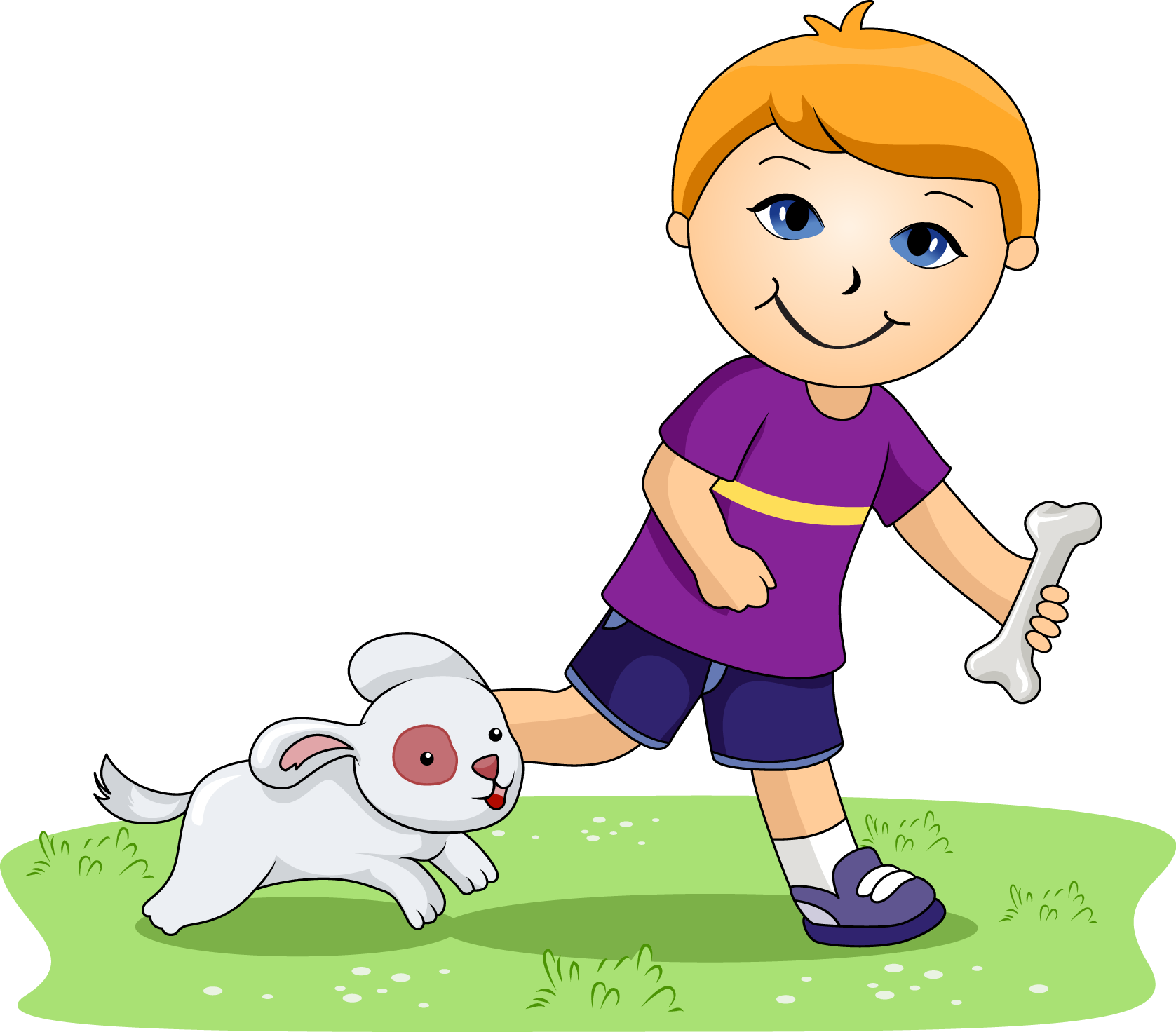 Clipart Boy And Dog Transparent PNG