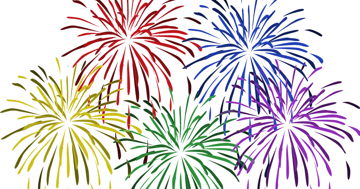 Clipart colorido vector fogos de artifício PNG
