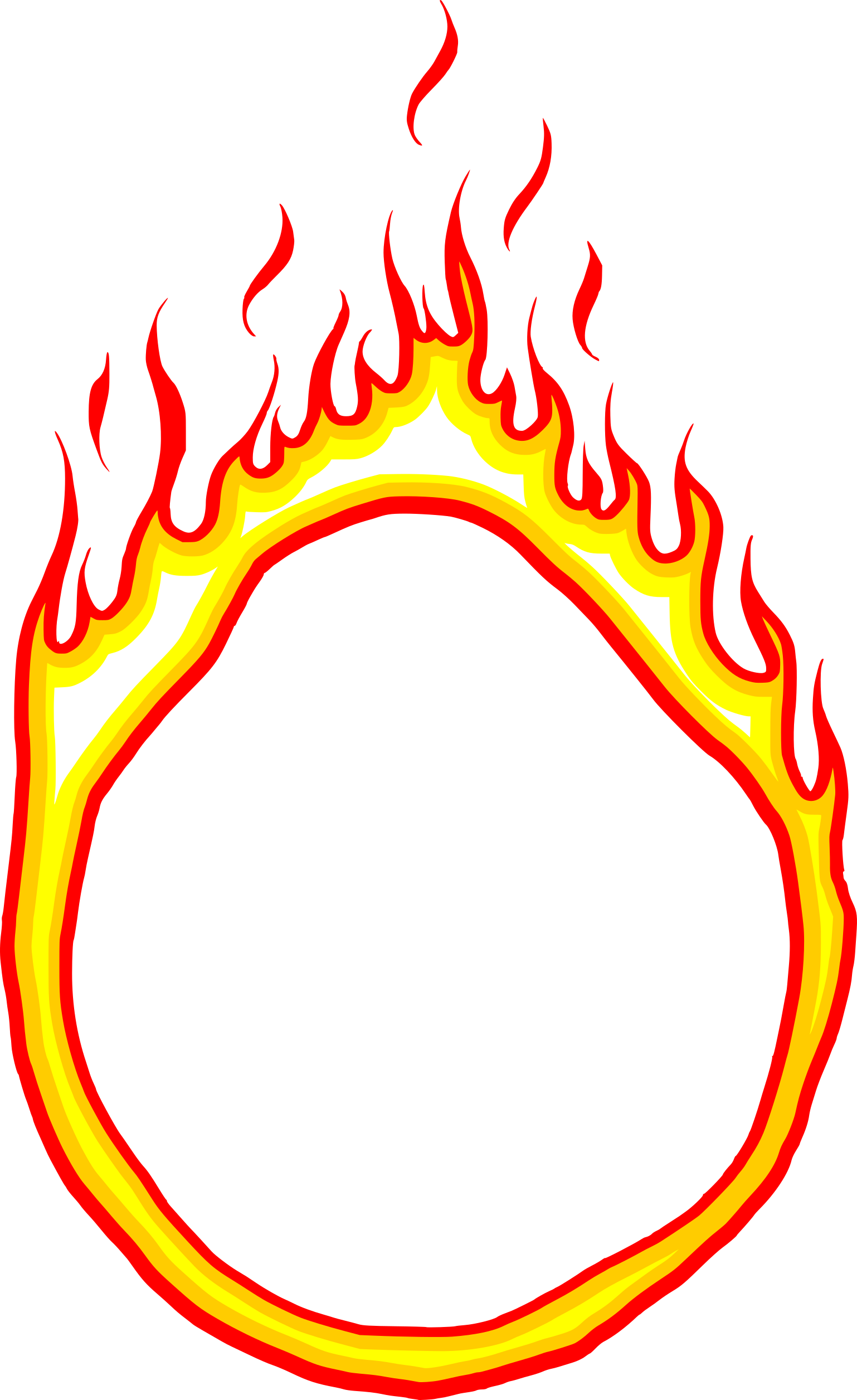 Clipart Fire Flame Circle PNG