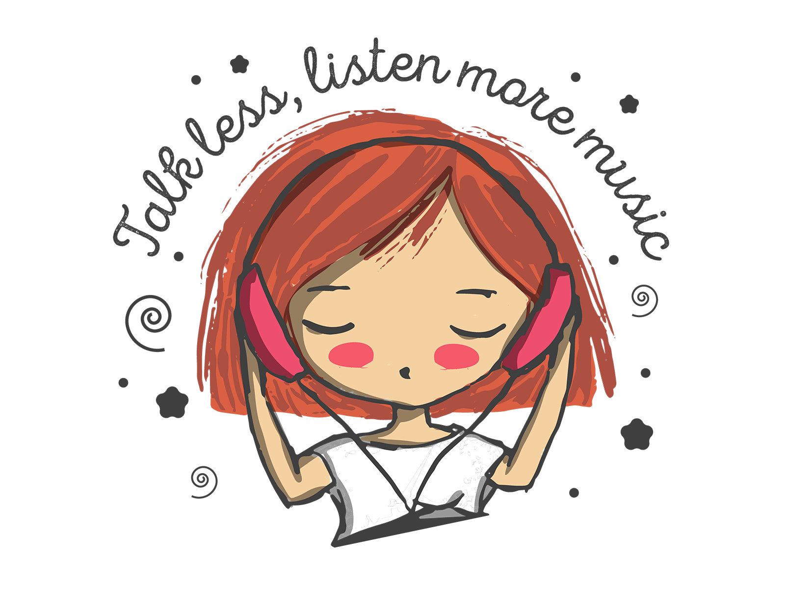Clipart Girl Listening Music Transparent PNG