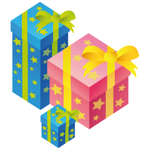 Cumpleaños colorido regalo vector PNG