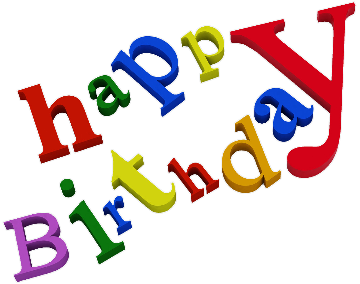 Colorful Birthday Text PNG