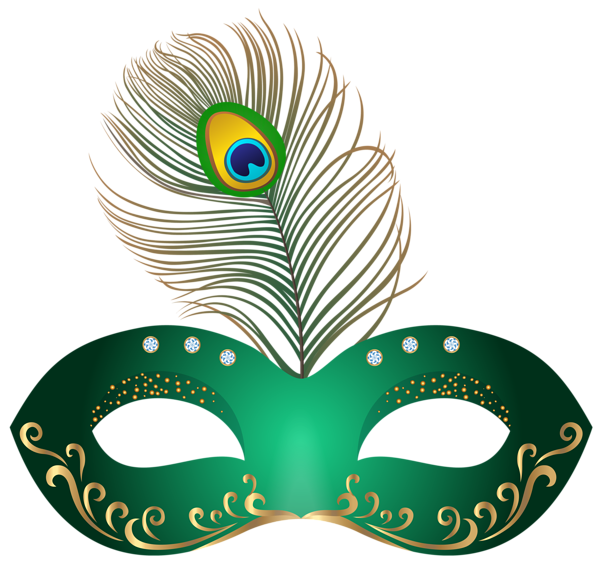 Imagem transparente de máscara de olho de carnaval colorido