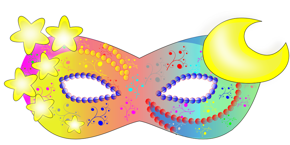 Colorful Carnival Eye Mask Transparent Background