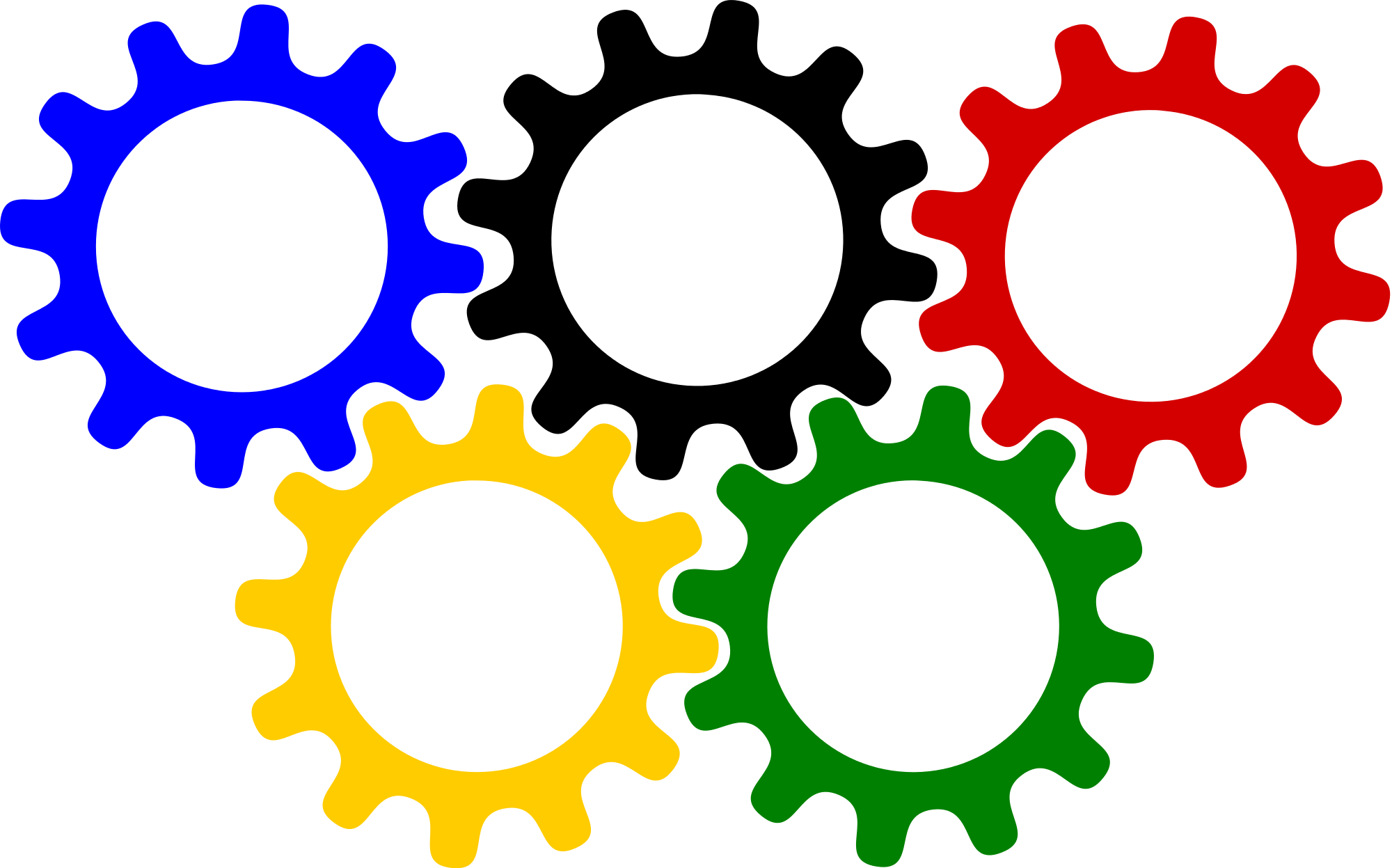 Colorful Gears Vector PNG