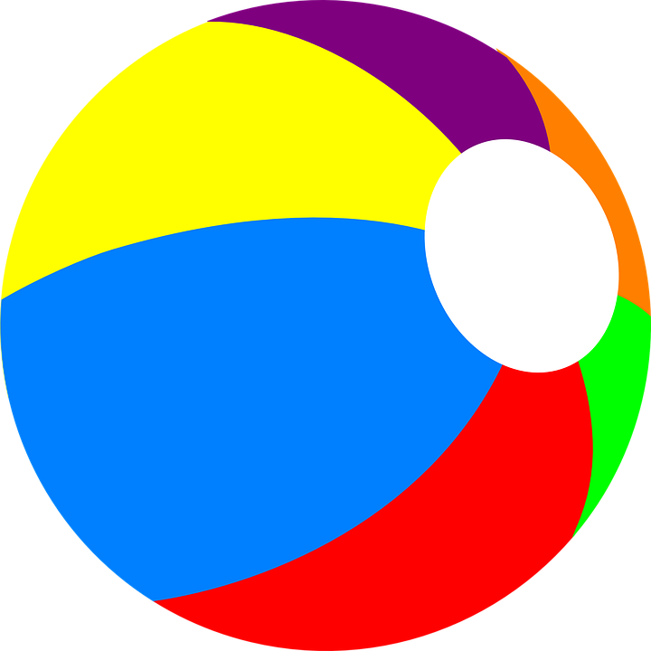 Bola pantai vektor berwarna-warni PNG
