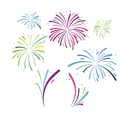 Colorful Vector Fireworks Abstract PNG