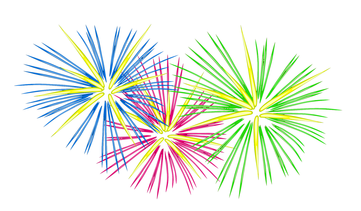 Colorful Vector Fireworks Clipart PNG