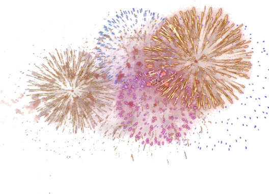 Colorful Vector Fireworks Glitters PNG