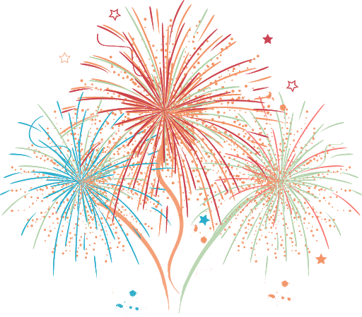 Colorful Vector Fireworks Sparkle PNG