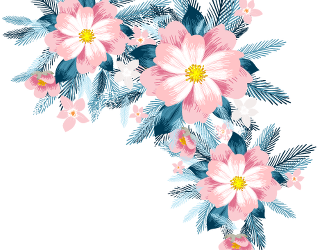 มุมดอกไม้มุมเวกเตอร์ PNG