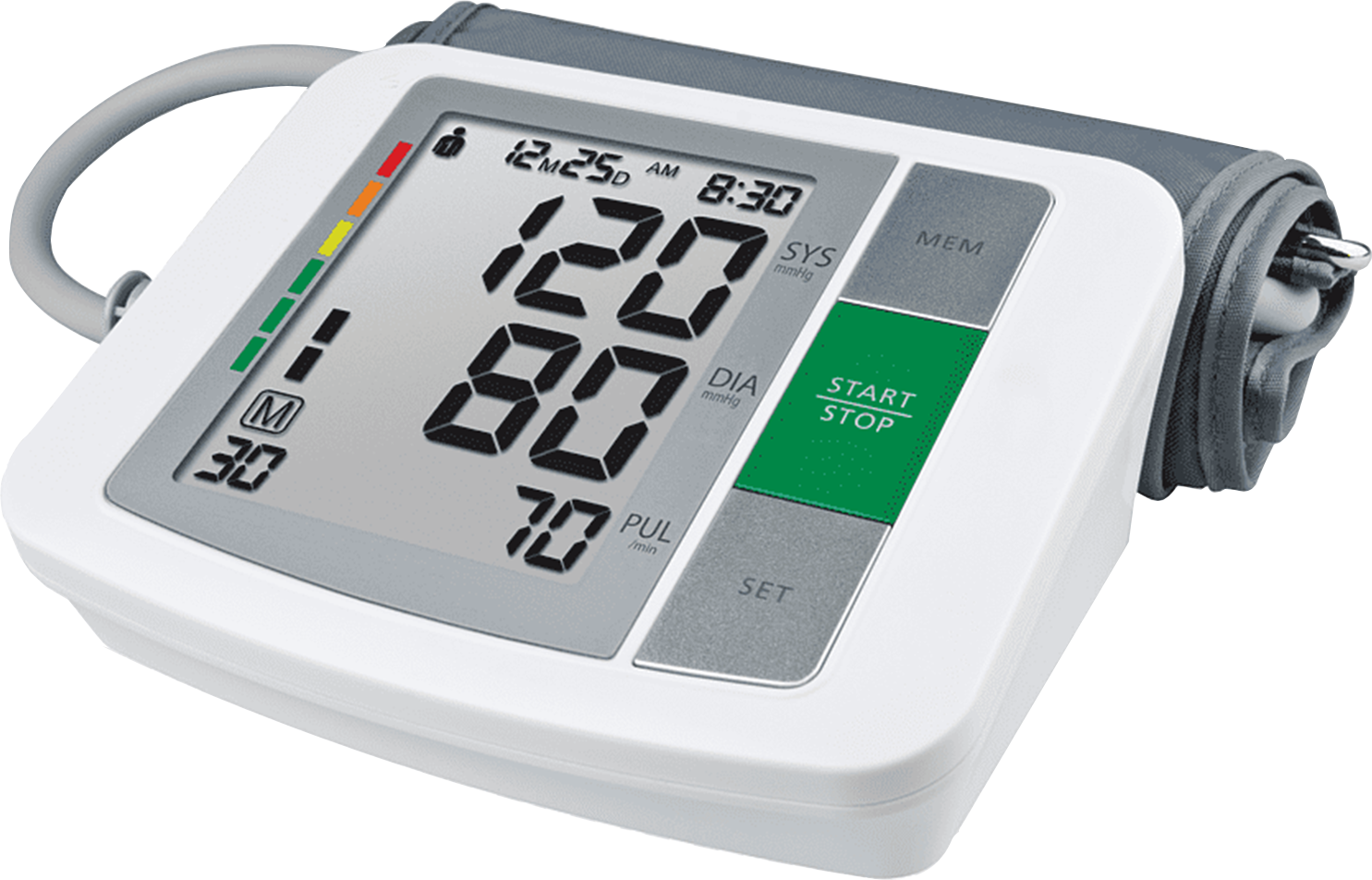 Digital Blood Pressure Monitor White PNG