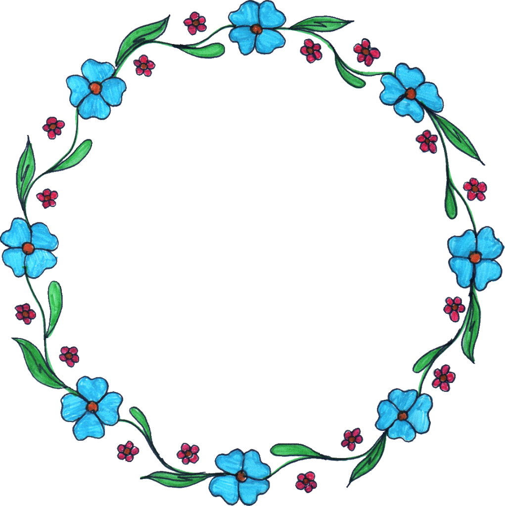 Drawing Floral Circle Border Frame PNG Photos