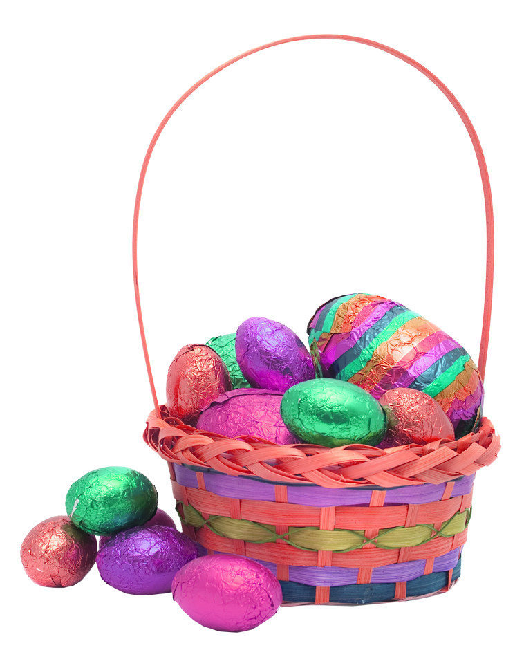 Easter Egg Basket Background PNG