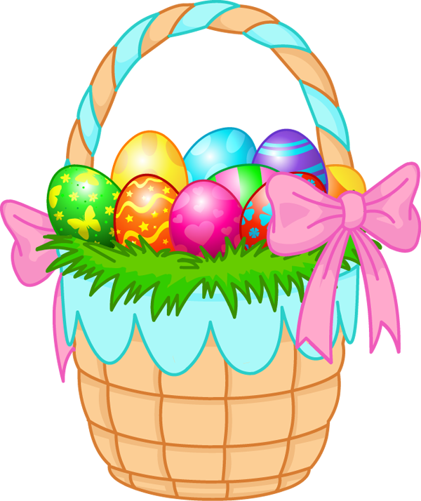 Easter Egg Basket PNG Background Image