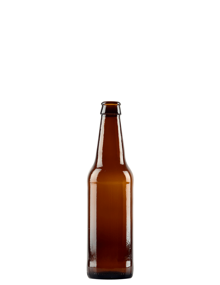 Immagine Trasparente della bottiglia di vetro marrone vuota