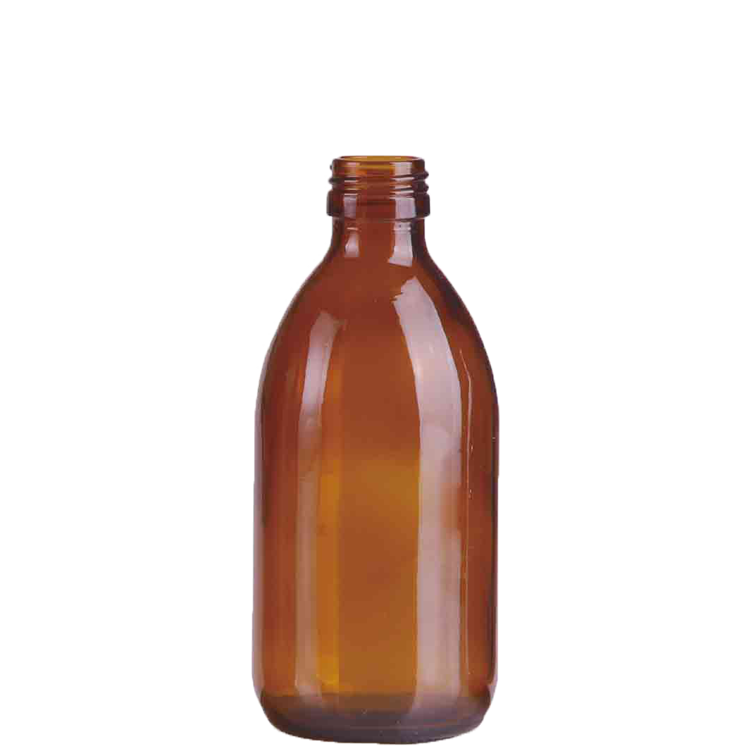 Empty Brown Glass Bottle Transparent Background