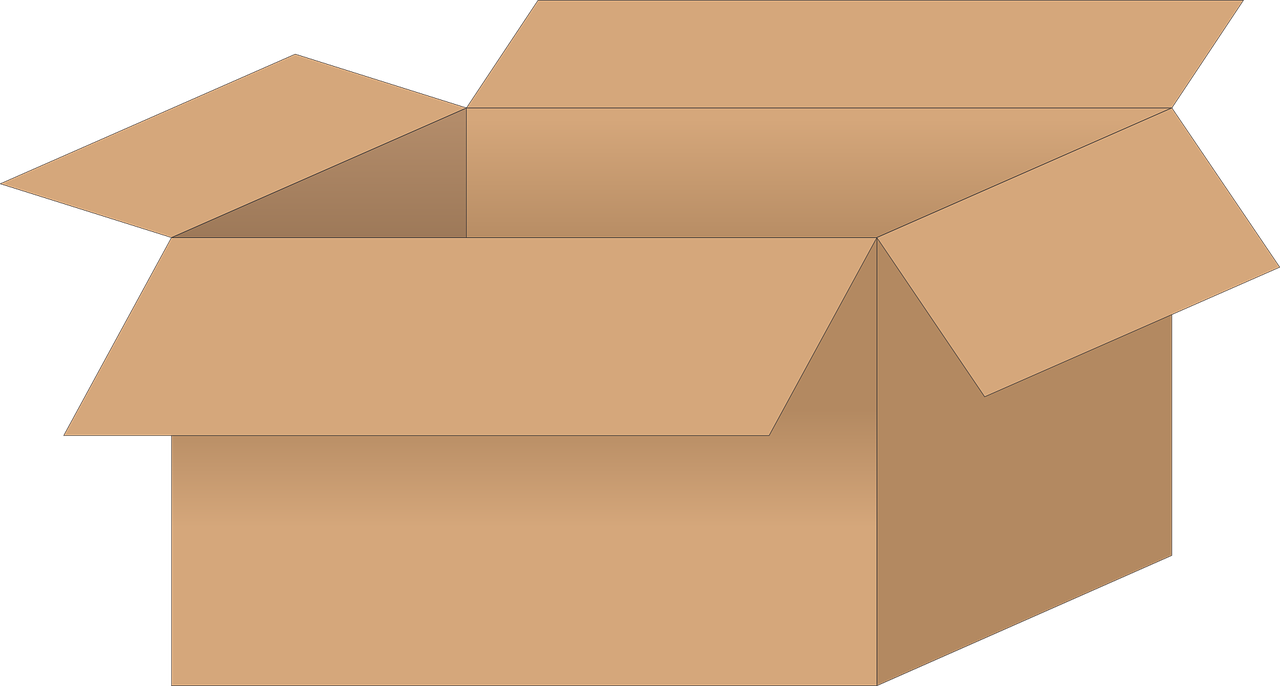 Leeg kartonnen doos PNG-bestand