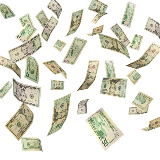 Falling Money Notes Background PNG