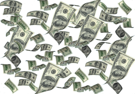 Falling Money Notes PNG Image