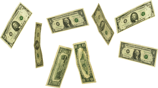 Falling Money Notes PNG Photo