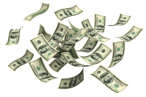 Falling Money Notes PNG Picture