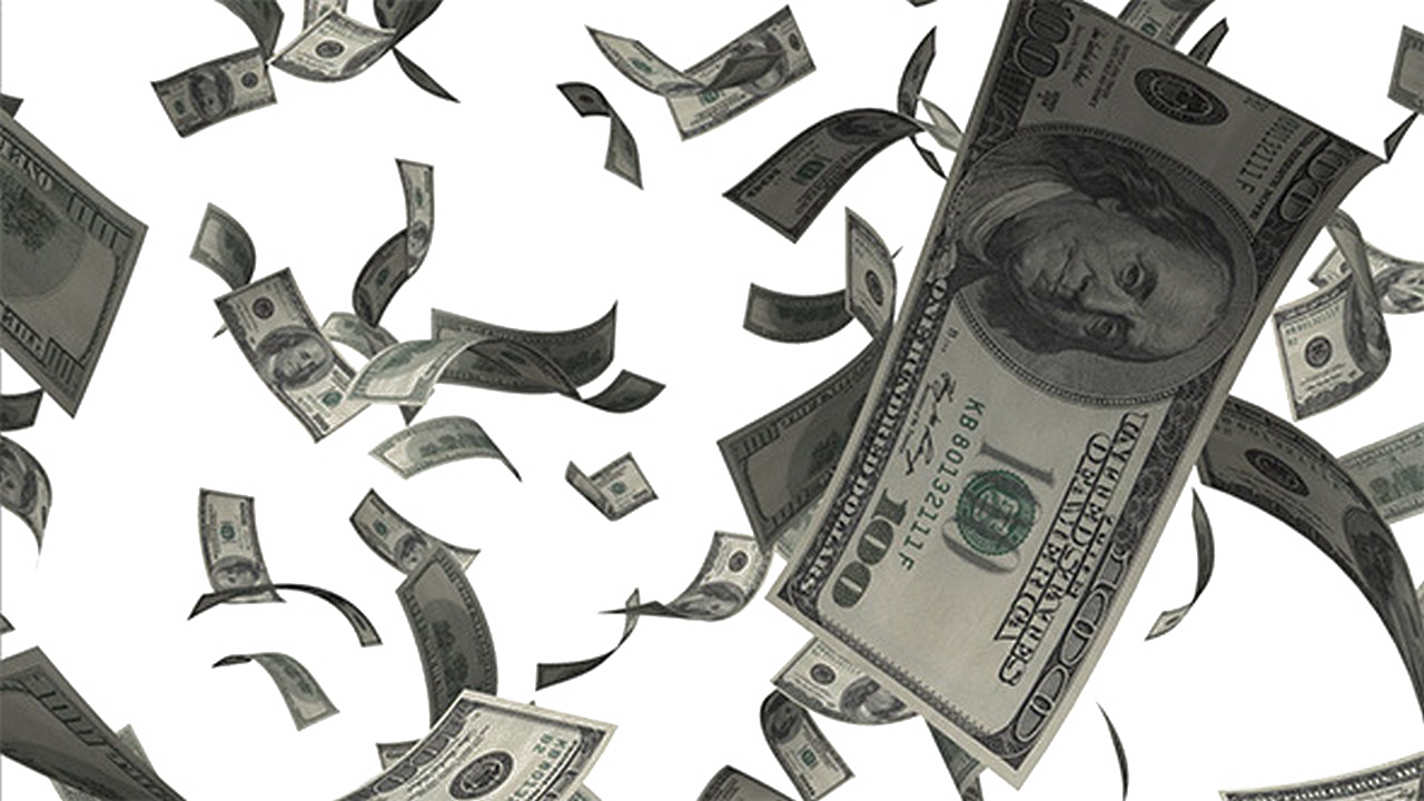 Falling money PNG picture