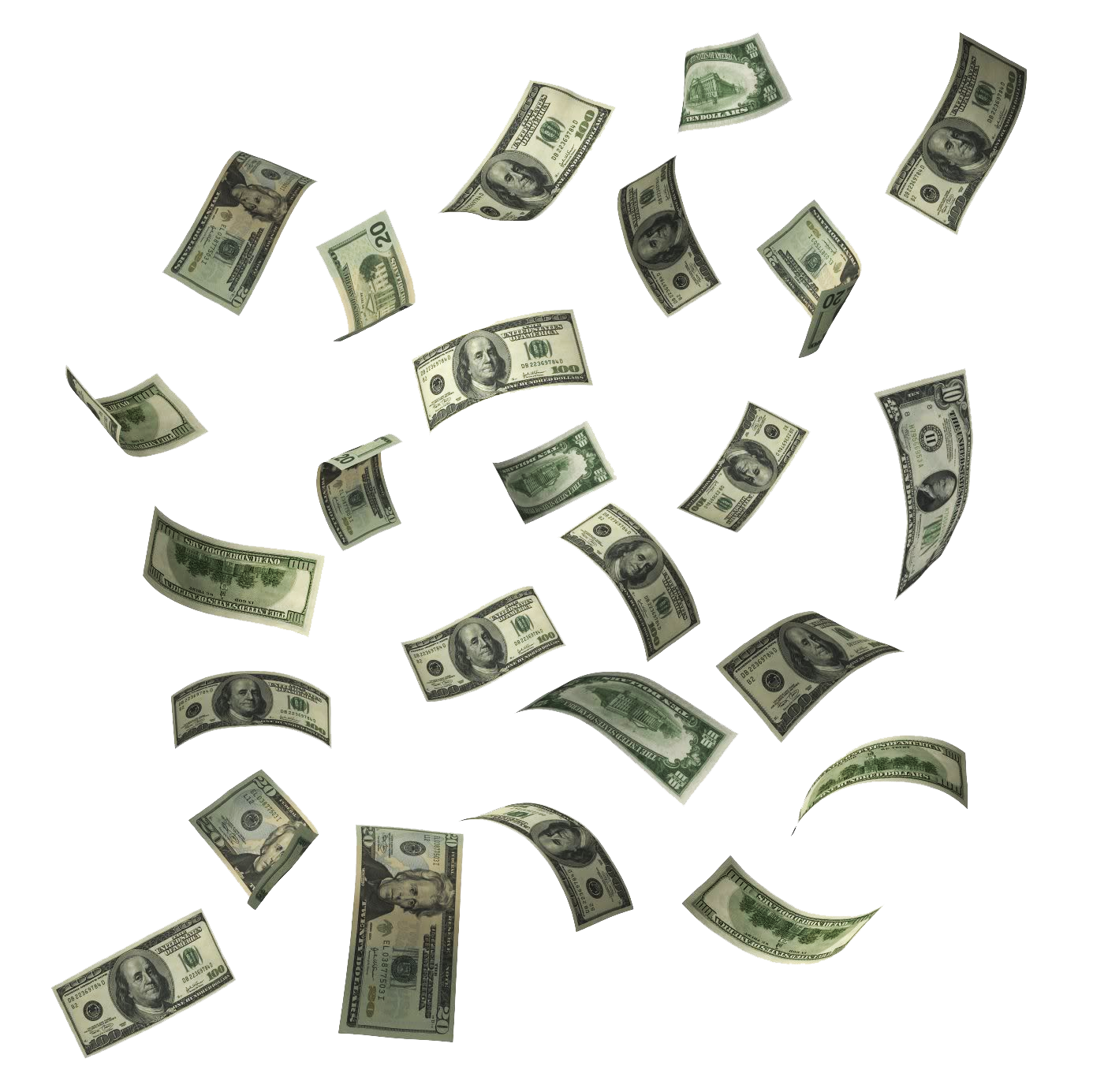 Falling Money PNG Transparent Picture