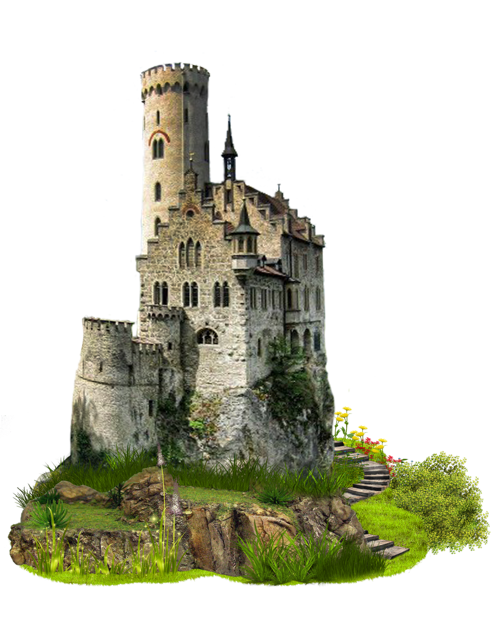 Fantasie kasteel PNG Transparant Beeld